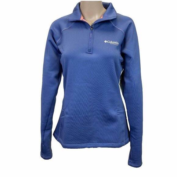 Columbia Women's Northern Ground Size X-Small Blue Half Zip Fleece Jacket NEW - Picture 2 of 13